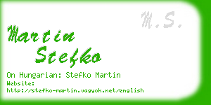 martin stefko business card